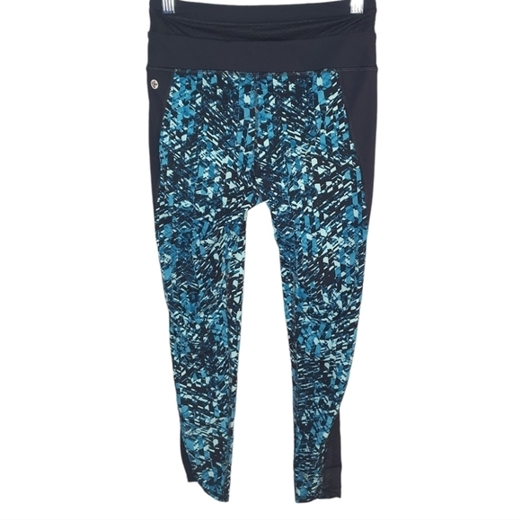 MANDUKA Athletic Leggings Cropped Black/Blue Women's Size S - Picture 5 of 9